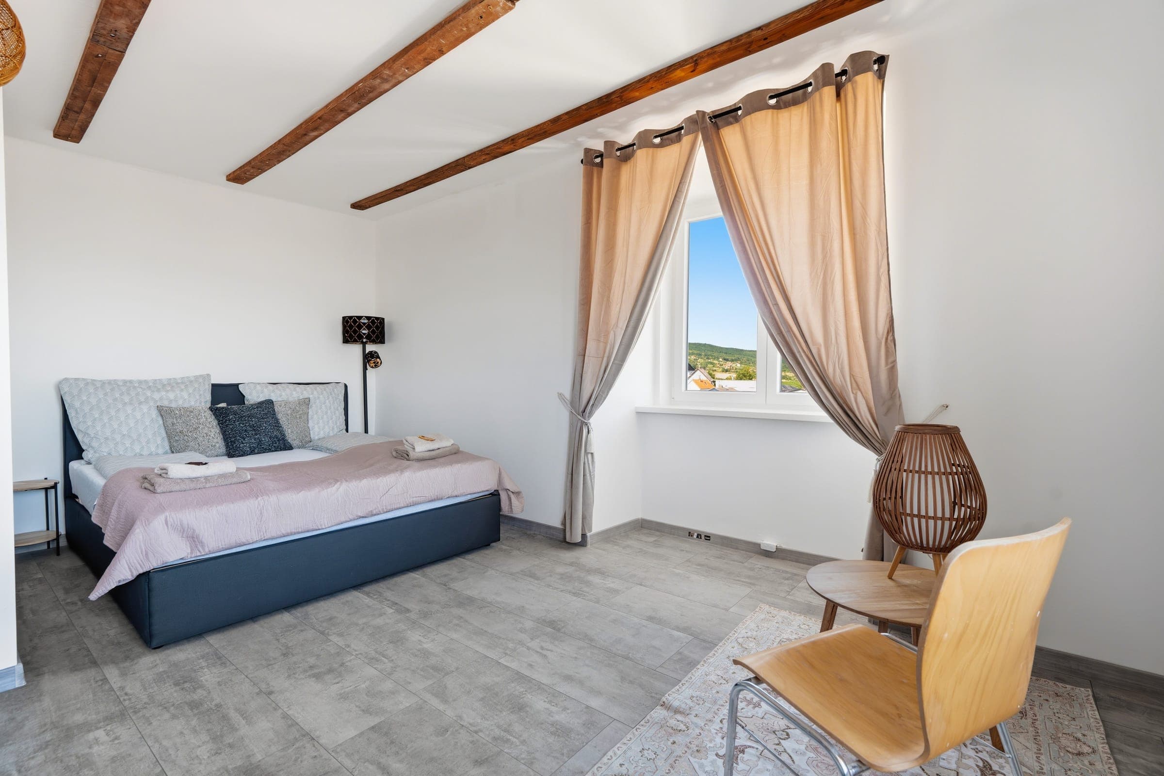 Bedroom with countryside view