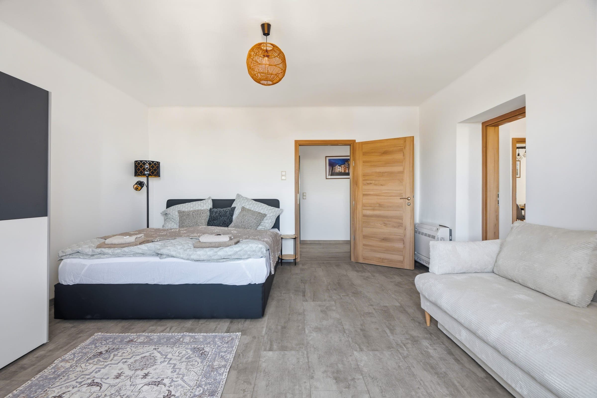 Combined living and sleeping room