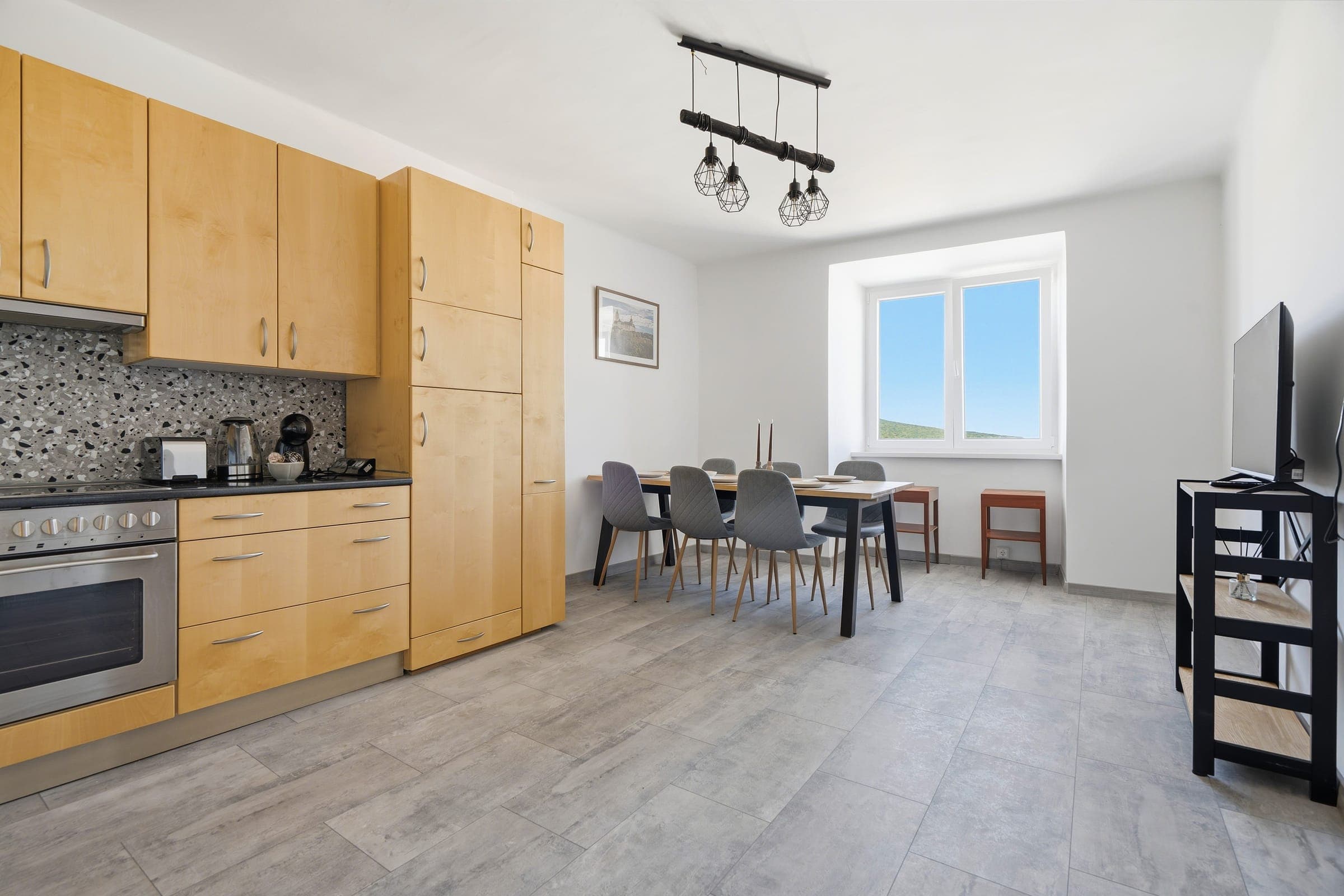 Kitchen with TV corner